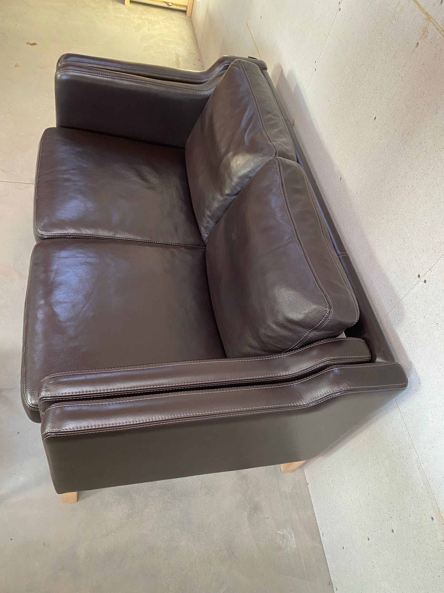 2 personers sofa - læder - Børge Mogensen