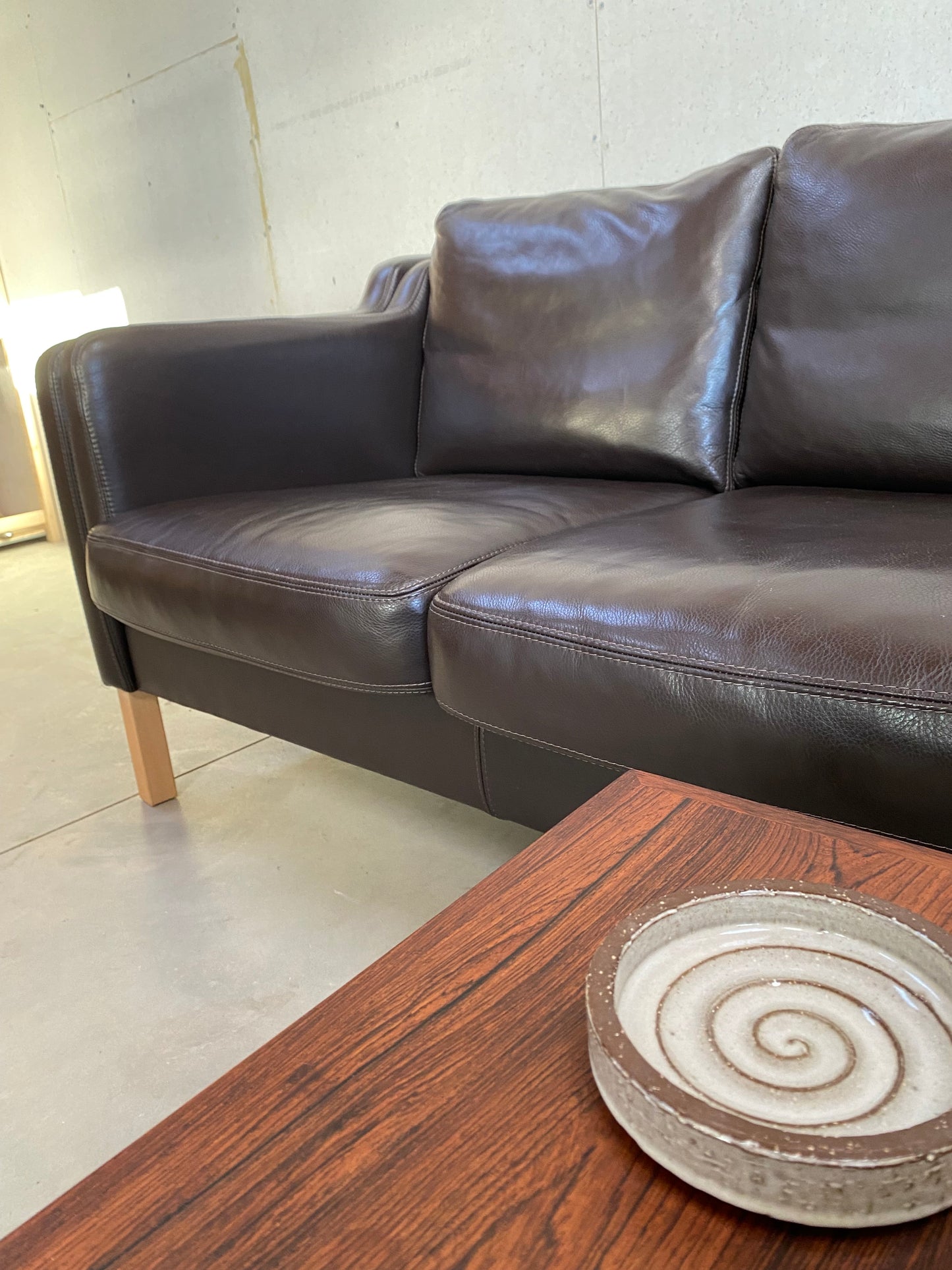 2 personers sofa - læder - Børge Mogensen