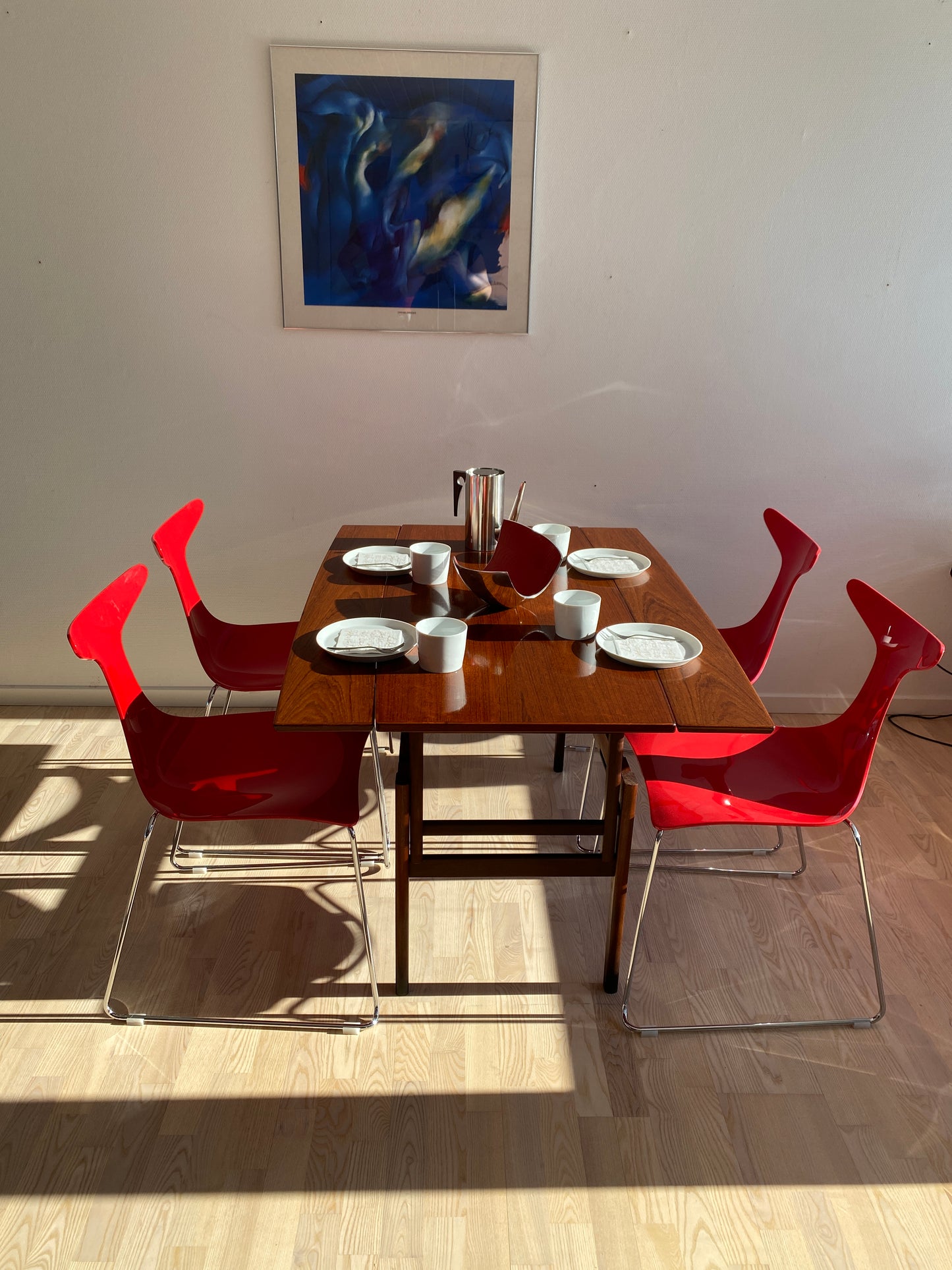 Københavnerbord, teak, ausziehbarer Couchtisch & Esstisch