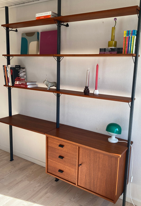 Modular Teak Wall Shelf by Olof Pira for String, 1950s